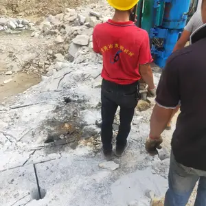 各种土石方开挖静态免爆破发润牌裂石机设备