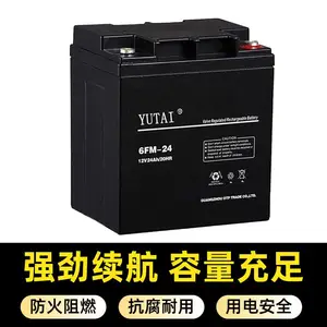 宇泰蓄电池6FM-24阀控密封式铅酸12V24AH/20HR UPS电源配套