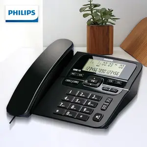 飞利浦(PHILIPS）电话机座机 固定电话 办公家用 来电显示 双接口 免电池 CORD118黑色