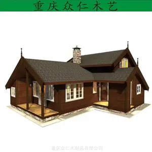 大足芬兰木传统木房子 防腐木现代别墅设计 众仁木艺