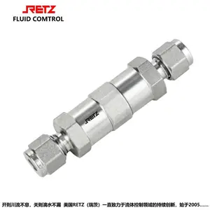 进口提动阀芯可调节开启压力单向阀 逆止阀品牌:美国RETZ(瑞茨)