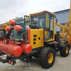 建筑施工小型液压护栏打桩机_工程护栏打桩机_智创公路波形护栏打拔一体机厂家