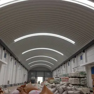 飞虹钢构粮仓拱形钢屋顶罩棚