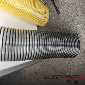 扫地车软管 聚氨酯钢丝耐磨吸尘管 镀铜钢丝抽吸PU管