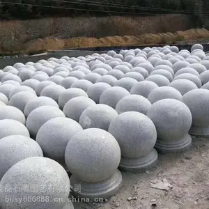 陕西省西安石材门口路边圆球圆柱隔离墩路障石球挡车球防撞石厂家批发销售价格