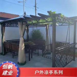 别墅小型卡其色凉亭 恒帆供应防水户外凉亭系列甄选材质