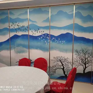 酒店隔断 包间隔音屏风 悬挂式推拉门 折叠隔音屏风 活动隔音墙