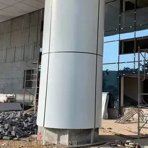 供应商场氟碳银灰色包柱铝单板_欧百建材包柱铝单板