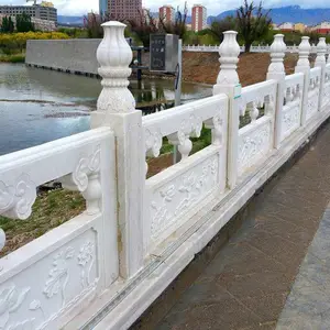 厂家直销旗台石栏杆 河道石雕栏杆价格实惠 嘉祥发货