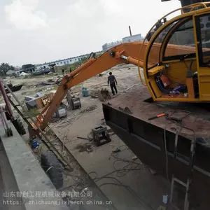智创河道小型清淤船挖_水陆两用挖掘机_鱼虾养殖池塘挖掘用船挖批发