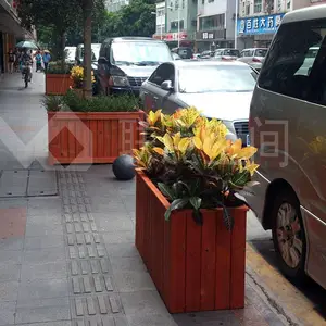 户外阳台防腐木花箱种植箱长形方形花盆阳台种菜盆家用庭院花盆花槽厂家定制