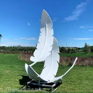 不锈钢雕塑工厂 不锈钢羽毛雕塑园林景观雕塑摆件