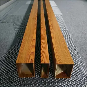 木纹色铝方管 仿生态木色金属建材
