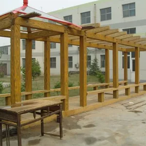 混泥土仿木花架制作,东丽区混泥土仿木花架,萌轩景观