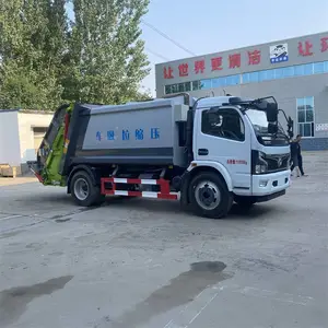 东风多利卡D9后摆臂压缩垃圾车12方后装挂桶生活垃圾清运密封可靠