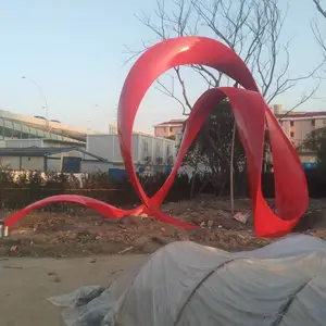 抽象不锈钢飘带雕塑立体飘带雕塑