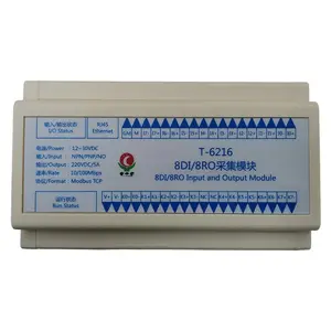 供应掌中宇T-6216 基于以太网的8DI/8RO采集模块 TCP/IP通讯