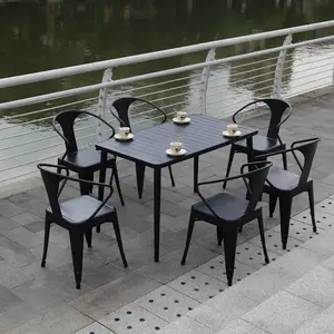 银川阳台桌椅 户外防腐防晒塑木桌椅 露台阳台桌椅组合