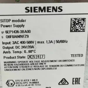 6EP1436-3BA00 DC24V 20A 480W Siemens西门子贴片机电源