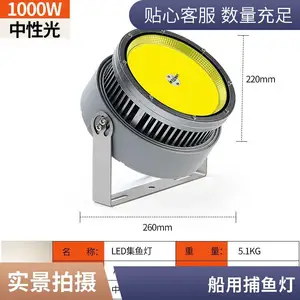 鑫诺澳1200W防水LED集鱼灯船用海钓空中引鱼鱿鱼灯