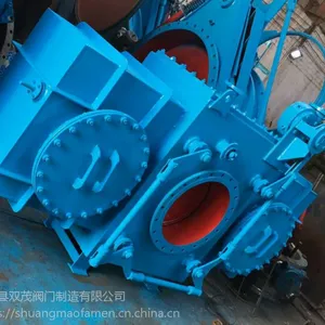 永嘉县双茂阀门制造FF941X电动封闭式插板阀 厂家直销 手动插板阀 气动插板阀