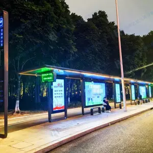 供 应港湾式公交站台厂家 广 东珠三角智能候车亭 电子站牌