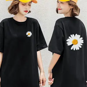 湖南常德武陵时尚印花套头女装T恤义乌地摊服装在哪儿批发短袖打底黑色T恤女