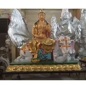 包邮全铜文殊普贤菩萨佛像观音地藏王四大名山佛家用***佛堂摆件