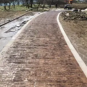 公园人行道水泥压花地面施工小区灰色混凝土压花材料批发质量保证
