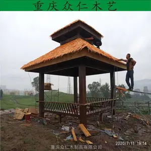 巫山六角重檐亭 仿古凉亭 酉阳八角亭公园凉亭 景区防腐木凉亭施工安装 众仁木艺
