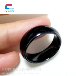 高频NFC智能戒指 陶瓷材质RFID社交名片 ntag门禁钥匙戒指