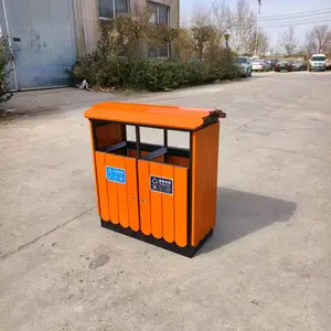石磊定制木条垃圾桶 防腐木果皮箱 现货镀锌板结构分类垃圾箱