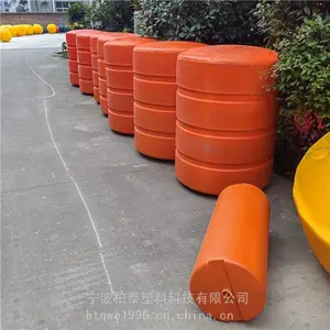 水闸前方100米警示浮筒 阻拦船只拦船浮标 河道入海拦污浮排