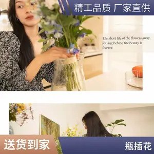 欧式创意玻璃花瓶透明彩色竖棱水培工艺玻璃花 瓶客厅装饰插花摆件
