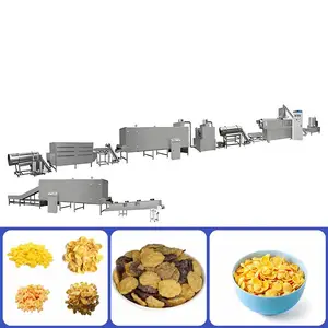 玉米片大压片机 膨化玉米片生产线 出口早餐谷物玉米片设备的厂家