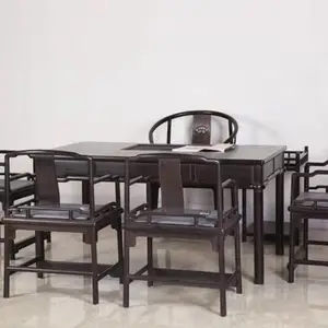 大众化紫光檀功夫茶桌格 家用黑檀茶台型号