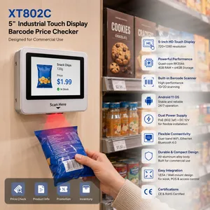 兴通XT802C Android 5''自助查价机厂家 POE触屏扫码结帐机 qr提价器