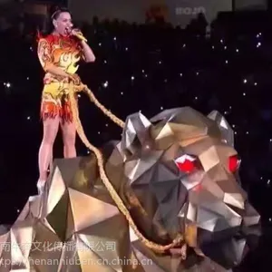 黄金镜面打造巡游金狮出租 电动巡游金狮出售