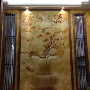 高端别墅客厅走廊过道通花铝板精雕刻中式屏风复古风