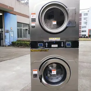 工厂投币式工业洗衣机上洗脱下烘双层一体机F