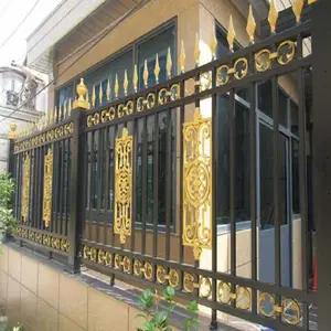 鸿宇筛网别墅小区围墙铁艺护栏定制 欧式球墨院墙围栏