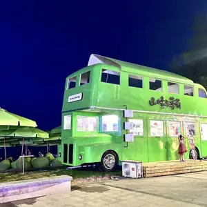 高颜值双层巴士餐车小吃车早餐车奶茶车咖啡车