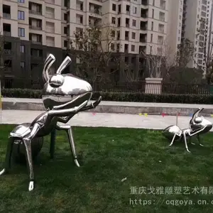 重庆镜面蚂蚁雕塑不锈钢雕塑公司