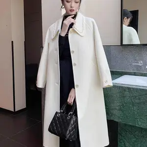 名媛设计师风格双面呢 知案羊绒大衣 品牌折扣女装货源 深圳高货