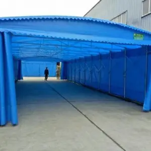 电动雨棚推拉棚烧烤移动棚户外移动推拉棚伸缩推拉棚