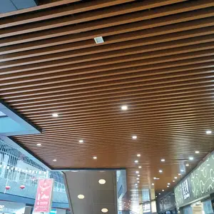 甘肃校史馆方通吊顶 木纹铝方通 50x90格栅天花