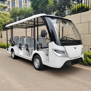五菱 14 座纯电观光车 笼式车身大空间山区景区爬坡有劲
