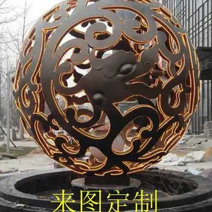 长沙定制 不锈钢镂空球雕塑 广场水景装饰