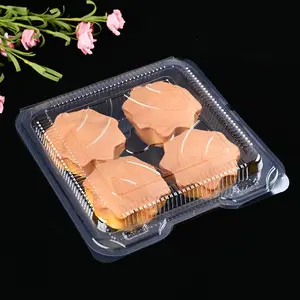 一次性塑料西点盒 糕点包装塑料盒子 二四六枚透明蛋挞盒