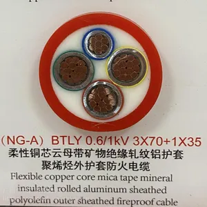 广东矿物绝缘电缆种类，绝缘电缆护套管，矿物绝缘电缆NG-A BTLY 3X70+1X35